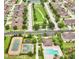 Aerial view of the community showcasing amenities, green spaces, and residential homes at 10656 Savannah Plantation Ct, Orlando, FL 32832