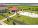 Community park featuring a playground, splash pad, and covered picnic area offering Gathering-friendly recreation at 169 Verde Way, Debary, FL 32713