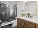 Bathroom with modern vanity and large, glass shower at 218 Pebblerock Ct, Orlando, FL 32828