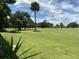 Scenic golf course with lush green grass, mature trees, and a clear blue sky at 2826 Osprey Cove Pl # 103, Kissimmee, FL 34746