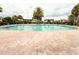 Community pool area with brick pavers, mature palm trees, and shaded pergola seating at 5107 Longmeadow Park St, Orlando, FL 32811