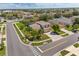 Aerial view of the landscaped property in a suburban neighborhood at 5200 Sunset Canyon Dr, Kissimmee, FL 34758