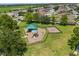Community playground featuring a slide and swings, providing a fun recreational space for children in a safe, fenced-in environment at 5200 Sunset Canyon Dr, Kissimmee, FL 34758