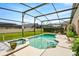 Enjoy the outdoor enclosed pool with a jacuzzi and a lovely garden along the side for relaxation at 8152 Fan Palm Way, Kissimmee, FL 34747