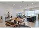 Open-concept area combining a living area with a dining area and featuring modern decor at 10108 Sunnifa Aly, Orlando, FL 32832