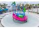 Fun water park attraction with a slide, sprinklers, and seating at Windsor Cay Resort at 1292 Blue Island Dr, Clermont, FL 34714