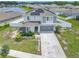 View of the modern home showing solar panels, and well-maintained landscaping in a residential community at 242 White Heron Way, St Cloud, FL 34772