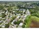 Aerial view of a well-maintained neighborhood with mature trees and landscaping at 25333 Casa Del Lago Ln, Leesburg, FL 34748