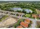 Bird's eye view of the property, highlighting its location near a picturesque lake and community amenities at 363 Miro Dr, Davenport, FL 33837