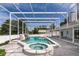Lovely screened pool and spa perfect for backyard enjoyment at 9108 N Bay Boulevard, Orlando, FL 32819