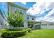 Charming backyard view featuring lush greenery, well-maintained lawn, and a glimpse of the home's exterior at 14189 Larkspur Lake Dr, Winter Garden, FL 34787