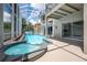 Screened-in pool area with a hot tub and attached outdoor lanai offers the ideal space for relaxation at 1706 Cheltenborough Dr, Orlando, FL 32835