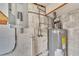 Basement utility area showcasing a water heater, pipes, and an electrical panel at 1711 37Th St, Orlando, FL 32839