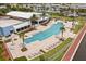 Beautiful lap pool and recreation center with ample deck space and lounge chairs at 241 Riverside Dr # 902, Holly Hill, FL 32117