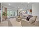 Open living room with large sectional couch, neutral colors and access to the lanai at 2523 Madron Ct, Orlando, FL 32806