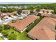 Aerial view showcasing a residential neighborhood with well-maintained homes, green spaces, and community layout at 3404 Village Green Ct, St Cloud, FL 34772