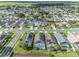 Areal view of a residential community showcasing neat rows of houses, pools, and well-planned landscaping at 4533 Oakbrook Ct, Kissimmee, FL 34746