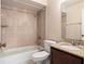 Cozy bathroom with granite countertops and a shower-tub combination at 507 Northlake Dr # 507, Sanford, FL 32773