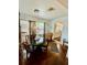 Cozy dining area featuring a round table, pendant lighting, and wood floors at 578 3Rd St, Daytona Beach, FL 32117