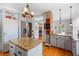 Gourmet kitchen with granite countertops, stainless steel appliances, and stylish gray cabinetry at 6501 Matchett Rd, Belle Isle, FL 32809