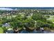 Scenic aerial view of a lush community with waterfront properties and mature trees, blending nature and luxury at 6720 Winter Garden Vineland Rd, Windermere, FL 34786