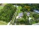 Drone shot of a property showcasing a long driveway, screened pool, and verdant surroundings at 6720 Winter Garden Vineland Rd, Windermere, FL 34786