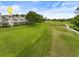 Aerial shot highlights the property's proximity to the well-maintained golf course at 3966 Villas Green, Longwood, FL 32779