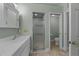 Bright bathroom features a shower, toilet, and sink with vanity at 3966 Villas Green, Longwood, FL 32779