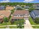 Expansive aerial view of the home showcasing the roof, manicured lawn, and the surrounding neighborhood at 4334 Tolkien St, Orlando, FL 32828