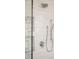 Detail of a modern shower with dual shower heads and tiled walls at 6047 Blakeford Dr, Windermere, FL 34786