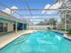 Relaxing pool with a screened enclosure, offering a private outdoor oasis and a pristine blue view at 6970 Knightswood Dr, Orlando, FL 32818
