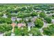 Neighborhood aerial showing homes with lush landscaping and a nearby body of water at 991 Hawthorne Cove Ct, Ocoee, FL 34761