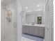 Modern bathroom with a large shower and double vanity sinks at 203 N Sweetwater Blvd, Longwood, FL 32779