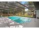 Stunning in-ground pool inside a screened enclosure at 203 N Sweetwater Blvd, Longwood, FL 32779