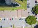 A bird's-eye view shows the unit's location, roof detail, parking and complex layout at 2550 N Alafaya Trl # 9201, Orlando, FL 32826