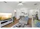 Open concept living area offers wood flooring, natural light, and a cozy atmosphere for relaxation at 2628 Balforn Tower Way, Winter Garden, FL 34787