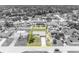 Overhead view of home within defined property lines in a suburban neighborhood setting at 3043 Mapleshade St, Deltona, FL 32738