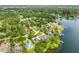 Aerial view of lakefront neighborhood, with community park and boat ramp at 3102 Cecelia Dr, Apopka, FL 32703