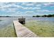 Wooden dock with bench extending into the lake at 3102 Cecelia Dr, Apopka, FL 32703