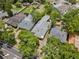 Aerial view of the property showcases its layout, surrounding greenery, and proximity to the neighborhood at 3223 N Orange Ave, Orlando, FL 32803