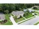 Overhead view of the house featuring lush landscaping, a well-manicured lawn, and a tidy driveway at 343 Leslie Ln, Lake Mary, FL 32746