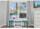 Bedroom workspace with a vintage turquoise desk, offering a quiet and productive work environment with a view at 4650 Links Village Dr # B103, Ponce Inlet, FL 32127