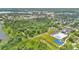An aerial view shows a park featuring a pool, basketball court, walking trails, and ample green space at 900 Northern Dancer Way # 204, Casselberry, FL 32707