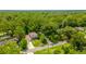 Aerial view showing a home surrounded by lush trees in a quiet residential neighborhood at 109 Poinciana Ln, Deltona, FL 32738