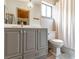 Bathroom featuring updated vanity, modern fixtures, and a shower-tub combination at 109 Poinciana Ln, Deltona, FL 32738