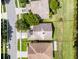 An aerial view of a home with a beautiful pond view and lush landscaping in a desirable neighborhood at 1252 Ballyshannon Pkwy, Orlando, FL 32828