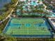 Aerial view of the basketball court in the community with well-maintained landscaping around the area at 1909 Majorca Dr, Kissimmee, FL 34747