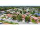 Nice aerial view of the neighborhood, highlighting the blend of cozy homes and a scenic pond at 2422 Condado Ct, Kissimmee, FL 34743