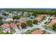 Beautiful aerial view of a suburban neighborhood featuring lovely homes surrounding a tranquil pond at 2422 Condado Ct, Kissimmee, FL 34743