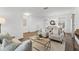 Inviting living room with modern furnishings, hardwood floors, and open access to the dining area at 2432 Riviera Ln, Minneola, FL 34715